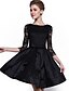cheap Romantic Lace Dresses-Women&#039;s Lace Plus Size Going out Sophisticated Lace Little Black Skater Dress - Solid Colored Boat Neck Spring Black XXXL XXXXL XXXXXL