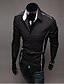 abordables Chemises habillées pour hommes-Chemise Homme Couleur Pleine Manches Longues Blanche Noir Gris Grande Taille du quotidien Coton Polyester