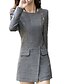 cheap Women&#039;s Coats &amp; Trench Coats-Women&#039;s Basic Regular Coat, Solid Colored Long Sleeve Black / Gray
