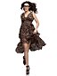cheap Women&#039;s Dresses-Women&#039;s Plus Size Going out Maxi Swing Dress - Leopard Pleated Deep V Summer Leopard M L XL