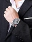 baratos Relógio de pulso-Homens Relógio de Pulso Quartzo Relógio Casual Aço Inoxidável Banda Amuleto Branco
