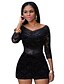 cheap Women&#039;s Jumpsuits &amp; Rompers-Women&#039;s Romper - Solid Colored, Lace V Neck