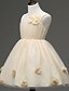 cheap Flower Girl Dresses-A-line Knee-length Flower Girl Dress - Organza / Satin Sleeveless Jewel with