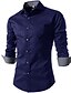 baratos Camisas masculinas de negócios-Homens Camisa Social Saia Xadrez Vinho Branco Azul Real Azul Escuro Azul Claro Manga Longa Tamanho Grande Trabalho Final de semana Delgado Blusas Negócio / Primavera / Outono