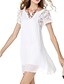 cheap Mini Dresses-Women&#039;s Going out Loose Dress,Solid Crew Neck Mini Short Sleeves Polyester Summer Inelastic Thin