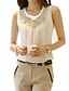 cheap Plus Size Tops-Women&#039;s Blouse Solid Colored Plus Size Round Neck Daily Weekend Beaded Lace Sleeveless Tops Streetwear White Black