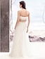 levne Svatební šaty-Svatební šaty A-Linie Bez ramínek Bez rukávů Na zem Krajka Svatební šaty S Krajka 2023