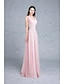 cheap Evening Dresses-Ball Gown Elegant Formal Evening Dress V Neck Sleeveless Floor Length Chiffon with Beading Appliques 2021
