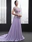 cheap Evening Dresses-Ball Gown See Through Formal Evening Dress Jewel Neck Sleeveless Sweep / Brush Train Chiffon with Appliques 2020