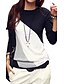 voordelige Grote maten topjes-Dames T-shirt Kleurenblok Grote maten Ronde hals Dagelijks Weekend Lange mouw Tops Streetwear Zwart Bruin