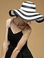 cheap Straw Hat-Women&#039;s Party Head Scarf - Plaid / Linen / Cute / Floppy Hat / Straw Hat / Summer