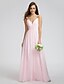 cheap The Wedding Store-A-Line Bridesmaid Dress V Neck / Spaghetti Strap Sleeveless Chic &amp; Modern Floor Length Chiffon with Criss Cross / Side Draping 2022