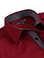 abordables Chemises Homme-Homme Couleur Pleine Chemise Travail Col Classique Rouge Bordeaux / Printemps / Automne / Manches Longues