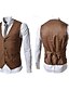 abordables Gilets-Homme Quotidien Travail Couleur Pleine Polyester Pour des hommes Costume Rouge Kaki Blanche / Sans Manches