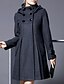 cheap Women&#039;s Coats &amp; Trench Coats-Women&#039;s Daily Basic Plus Size Coat, Solid Colored Pleated Gray / Blue / Dark Pink XXL / XXXL / 4XL