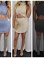 cheap Women&#039;s Two Piece Sets-Women&#039;s Going out Cotton Short Blouse Set - Solid Colored, Cut Out Split Turtleneck / Bodycon / Fall