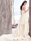 cheap Wedding Dresses-Wedding Dresses A-Line Sweetheart Sleeveless Chapel Train Satin Bridal Gowns With Lace Tiered 2023