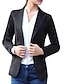 ieftine Sacouri și costume de damă-Pentru femei Primăvară Blazer Muncă Regular Mată Bumbac Alb / Negru / Kaki S / M / L