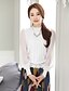 cheap Women&#039;s Blouses &amp; Shirts-Women&#039;s Lace Spring Summer Lace Splice Chiffon Stand Collar Long Sleeve OL Shirt Casual Blouse Tops
