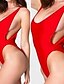 cheap One-piece swimsuits-Women&#039;s Solid Halter Neck Red White Black One-piece Swimwear Swimsuit - Solid Colored S M L Red