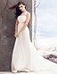 olcso Menyasszonyi ruhák-Esküvői ruhák Szűk szabású Illusion nyak Ujjatlan Seprűuszály Sifon Menyasszonyi ruhák Val vel Csipke Cakkos 2023