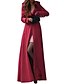 cheap Women&#039;s Coats &amp; Trench Coats-Women&#039;s Trench Coat Maxi Coat Shirt Collar Jacket Long Sleeve Red Blue Emerald