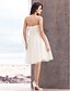 Χαμηλού Κόστους Νυφικά Φορέματα-Αίθουσα Φορεματα για γαμο Γραμμή Α Στράπλες Στράπλες Μέχρι το γόνατο Τούλι Νυφικά φορέματα Με Πιασίματα 2023
