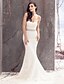 Χαμηλού Κόστους Νυφικά Φορέματα-Φορεματα για γαμο Τρομπέτα / Γοργόνα Στράπλες Αμάνικο Ουρά μέτριου μήκους Δαντέλα Νυφικά φορέματα Με Δαντέλα 2023