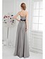 cheap Evening Dresses-Ball Gown Elegant Formal Evening Dress Sweetheart Neckline Sleeveless Floor Length Chiffon with Appliques Side Draping