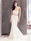 cheap Wedding Dresses-Wedding Dresses Mermaid / Trumpet Strapless Sleeveless Court Train Lace Bridal Gowns With Lace 2023