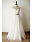 baratos Vestidos de Casamento-Vestidos de noiva Longo Linha A Sem Manga Decote Princesa Cetim Com Faixa / Fita Cruzado 2023 Vestidos de noiva