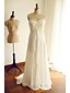 olcso Menyasszonyi ruhák-Esküvői ruhák Seprűuszály A-vonalú Ujjatlan Szív-alakú Sifon Val vel Csipke Cakkos 2023 Menyasszonyi ruhák
