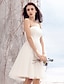 cheap Wedding Dresses-Hall Wedding Dresses A-Line Strapless Strapless Knee Length Tulle Bridal Gowns With Ruched 2023