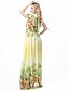 cheap Women&#039;s Dresses-Women&#039;s Beach Sophisticated Plus Size Chiffon Swing Maxi Dress,Floral Formal Style V Neck Short Sleeves