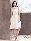 Χαμηλού Κόστους Νυφικά Φορέματα-Φορεματα για γαμο Γραμμή Α Με Κόσμημα Αμάνικο Μέχρι το γόνατο Οργάντζα Νυφικά φορέματα Με Πιασίματα Λουλούδι 2023