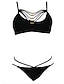 cheap Women&#039;s Swimwear &amp; Bikinis-Women&#039;s Solid Bikini Cover-Up Swimsuit Solid Colored Halter Neck Swimwear Bathing Suits Black