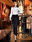 cheap Women&#039;s Blouses &amp; Shirts-DABUWAWA Women&#039;s Stand Ruffles Collar Long Sleeve Lace Panelled Solid Color White Cute Work  Tops &amp; Blouses