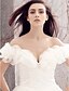cheap Wedding Dresses-Wedding Dresses A-Line Off Shoulder Short Sleeve Sweep / Brush Train Tulle Bridal Gowns With Sequin 2023