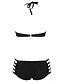 זול ביקיני-בגדי ריקוד נשים Bandeau ביקיני בגד ים אחיד קולר בגדי ים בגדי ים שחור / חזיות מרופדות / סקסית