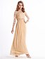 cheap Mother of the Bride Dresses-A-Line Jewel Neck Ankle Length Chiffon / Lace Mother of the Bride Dress with Lace by LAN TING BRIDE® / See Through