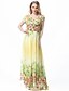 cheap Women&#039;s Dresses-Women&#039;s Beach Sophisticated Plus Size Chiffon Swing Maxi Dress,Floral Formal Style V Neck Short Sleeves