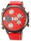 cheap Military Watches-JUBAOLI Men&#039;s Military Watch Wrist Watch Quartz Leather Blue / Red / Orange Dual Time Zones Analog Black Red Orange