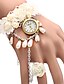 cheap Bracelet Watches-Women&#039;s Fashion Watch Bracelet Watch Quartz White Casual Watch Analog Flower Pearls - White