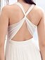 cheap Wedding Dresses-Wedding Dresses A-Line Jewel Neck Sleeveless Sweep / Brush Train Chiffon Bridal Gowns With Draping Criss-Cross 2023