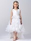 cheap Flower Girl Dresses-A-Line Court Train Flower Girl Dress - Polyester / Tulle Sleeveless Jewel Neck with Bow(s) / Cascading Ruffles by