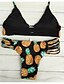 cheap Women&#039;s Swimwear-Women&#039;s Swimwear Bikini Swimsuit Print Fruit White Black Halter Neck Bathing Suits