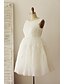 cheap Wedding Dresses-Wedding Dresses Knee Length A-Line Sleeveless Scoop Neck Lace With Appliques 2023 Bridal Gowns