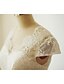 abordables Vestidos de novia-Vestidos de novia Hasta el Suelo Corte A Manga Corta Escote en Pico Gasa Con Encaje Cinta / Lazo 2023 Vestidos de novia