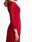 Χαμηλού Κόστους Φορέματα για τη Μητέρα της Νύφης-Ίσια Γραμμή Φόρεμα Μητέρας της Νύφης Κομψό Λαιμός σέσουλα Μακρύ Σιφόν 3/4 Μήκος Μανικιού με Χιαστί Χάντρες 2021