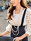 cheap Women&#039;s Blouses &amp; Shirts-Daily Sexy Spring Shirt, Solid Asymmetrical Long Sleeves Polyester Spandex